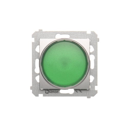 LED signalizátor - zelené světlo stříbrná
