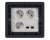 Podlahová zásuvka 3x 250V/16A (zásuvka biela) + 2x port RJ45 cat. 6, farba boxu grafitovo-šedá, pre zvýšené podlahy