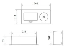 Výklopný blok AVARO PLUS, 1x 230V (schuko), 2x USB-A/C nabíjecí, 1x bezdrátová nabíječka Qi, kabel 1.5m, barva bílá