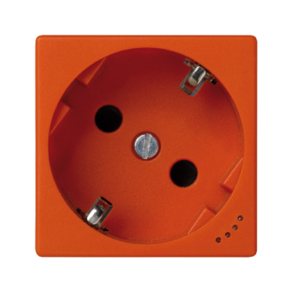 Zásuvka K45 SCHUKO se signalizací napětí 16A 250V šroubové svorky 45×45mm oranžový
