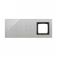 Moduly s dotykovým panelem 3 4 dotyková pole, 4 dotyková pole, otvor pro příslušenství Simon 54, bouřková/antracit
