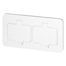 Hermetická zásuvka obdélníková, 2x 230V, IP55, pod omítku, barva bílá
