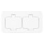 Hermetická zásuvka obdélníková, 2x 230V, IP55, pod omítku, barva bílá