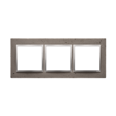 Betonový rámeček 3-násobný tmavý beton/stříbro