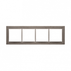 Simon Betónový rám 4-násobný tmavý betón/biela