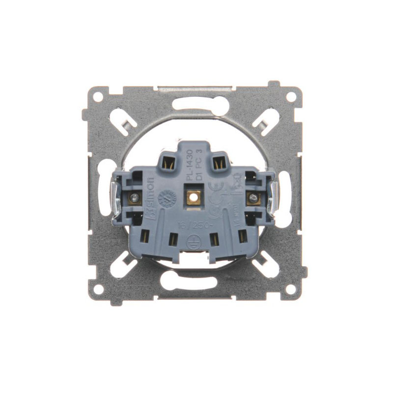Rohová zásuvka 1x 250V/16A + 2x port RJ45, cat.6 (černé, bez krytek proti prachu), barva bílá lesklá, bez kabelu