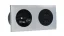 Zásuvkový blok zapuštěný ve stříbrné barvě, 1x zásuvka 250V + 2x USB-A nabíječka, kabel 1.5m