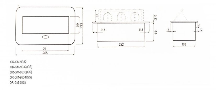 Výklopný zásuvkový blok s frézovaným krytem, 2x zásuvka 230V, 2x USB A+C nabíječka 5V / 3.6A , kabel 1.5m, barva černá