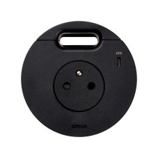Vestavná stolní zásuvka Flash 90, 1x 230 V + 1 × USB-C PD 20 W, kabelová průchodka, kabel 1.5m, barva černá matná