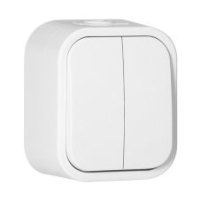 Vypínač na omietku sériový "lustrák", 10A, 250V, IP54, WNT-2B2, farba biela
