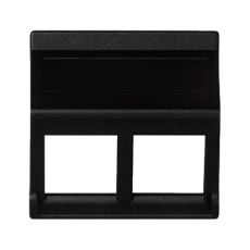 Kryt dátovej zásuvky K45 pre adaptéry MD dvojitý bez krytu uhlový 45 × 45 mm grafitovo sivý