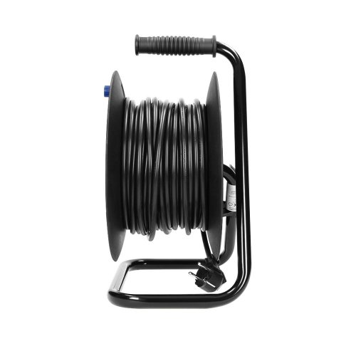 Prodlužovací kabel na bubnu, 4 zásuvky 2P + Z, clonky, termočlánek, kabel PVC H05VV-F 3x1,5mm², délka 50m,