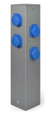 Zásuvkový sloupek 4x 250V, výška 50 cm, lakovaný kov