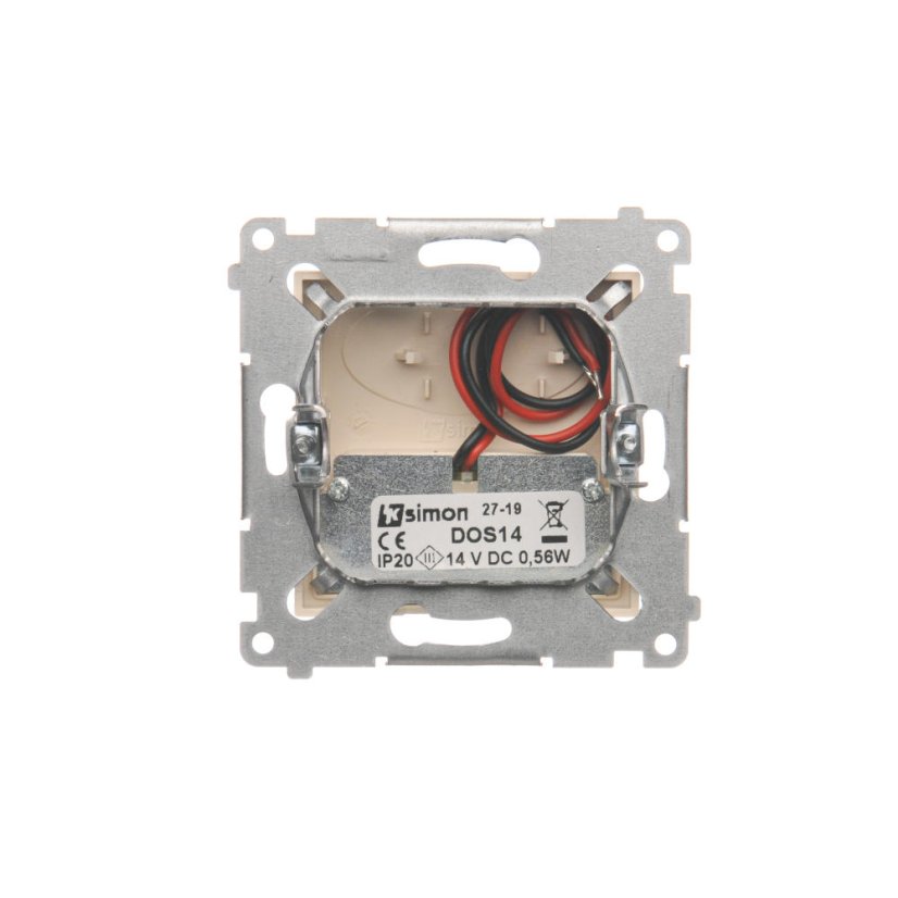 LED osvětlení (přístroj s krytem), 14 V / 0,42 W, barva světla teplá bílá (3100 °K), Simon 54, barva krémová