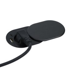 Vestavná stolní zásuvka SLIDE BOX  1x 230V SCHUKO, USB A+C nabíječka 5V, barva černá matná
