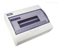 SEZ-CZ Nástenný 12-modulový rozvádzač vrátane Din, svorka, IP30, priehľadné dvere, 200x256x95mm