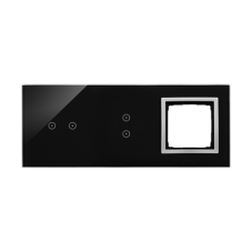 Moduly s dotykovým panelem 3 2 horizontální dotykové pole, 2 vertikální dotyková pole, otvor pro příslušenství Simon 54, lávová/stříbro