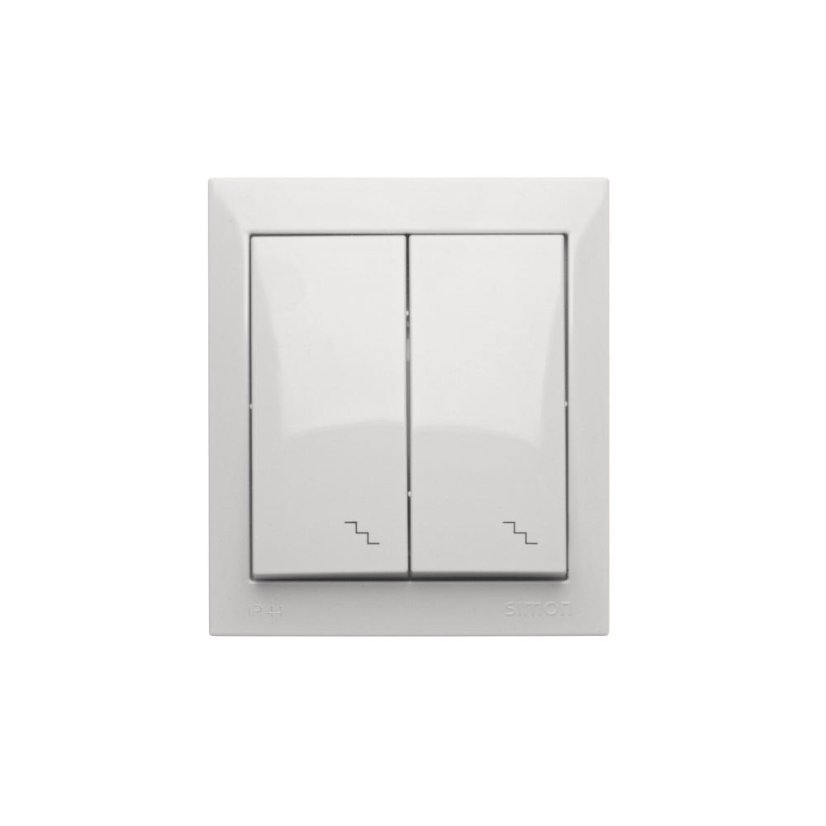 2-násobný AC spínač (zariadenie s krytom), IP44, s podsvietením, radenie 6So+6So, 10 A / 250 V~, skrutkové svorky, Aquaclick, farba biela