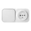 Jednopólový vypínač + zásuvka 230V, nástěnná, krytí IP20, ToDo, barva bílá
