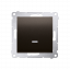 Ovládač zapínací, s orientačním LED podsvětlením bez piktogramu, řazení 1/0 So (přístroj s krytem) 10AX 250V, bezšroubové, hnědá matná, metalizovaná