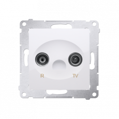 Anténní zásuvka R-TV koncová oddělená útlum:1dB bílá