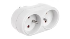 Rozbočovacie zásuvka 2x230V, oválna, biela