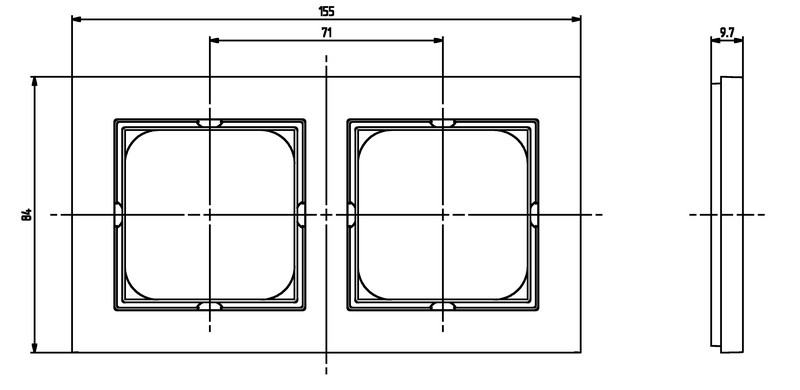 Zásuvka na zeď SONATA, 2x 250V/16A, barva černá