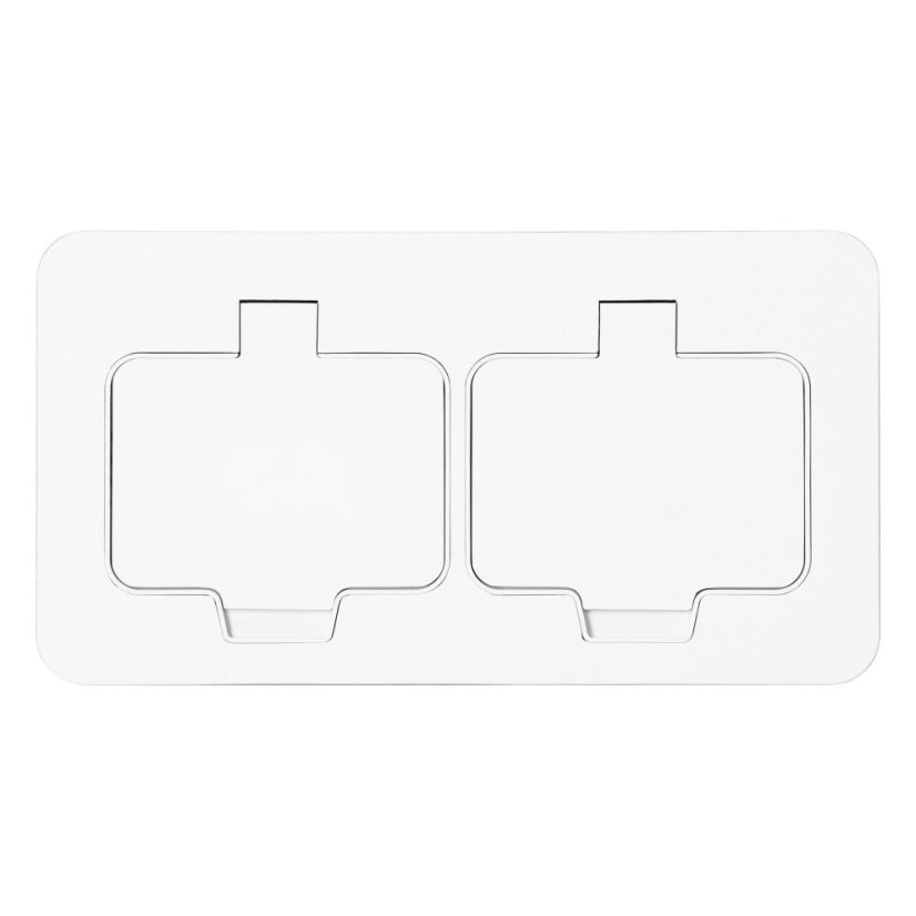 Hermetická zásuvka obdélníková, 2x 230V, IP55, pod omítku, barva bílá