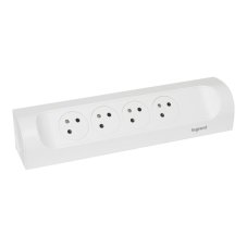 Rohový predlžovací prívod, 4x zásuvka 230V, bez kábla, farba biela
