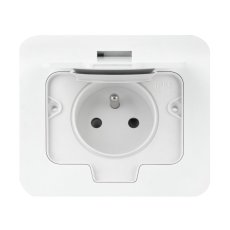 Hermeticky uzavíratelná obdélníková zásuvka 1x 230V, krytí IP55, barva bílá