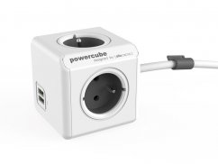 Zásuvka PowerCube EXTENDED USB s káblom 1.5m, šedá