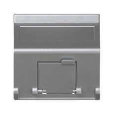 Kryt datové zásuvky K45 pro adaptéry MD jodnoduchá šikmá s kryty 45×45mm hliník