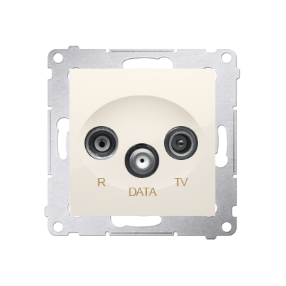 Zásuvka anténní R+TV+DATA (přístroj s krytem), 1x vstup: 5÷862 MHz, Simon 54, barva krémová