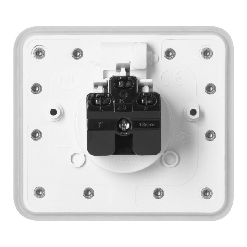 Hermeticky uzavíratelná obdélníková zásuvka 1x 230V, krytí IP55, barva bílá