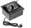 Výklopný blok AVARO, 1x zásuvka 230V schuko, 2x USB-A nabíječka, kabel 1.5m, barva černá