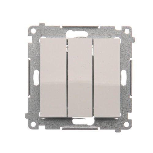 Trojité tlačítko s podsvětlením (přístroj s krytem) 10AX 250V, bezšroubové, bílá
