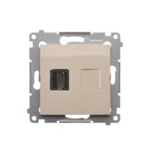 Zásuvka HDMI 1 viacnásobná (zariadenie s krytom), Simon 54, farba krémová