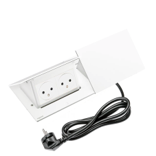 Pop-up blok INCARA 4x zásuvka 250V, (proti sobě), barva bílá, kabel 2m