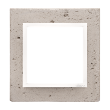 Betonový rámeček 1-násobný světlý beton/bílá