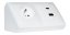 Rohová zásuvka 1x 250V / 16A + 2x USB A+C nabíjačka 5V/3.1A, farba biela, bez kábla