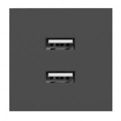 Modulární nabíjecí USB porty NOEN, 2x USB, barva černá