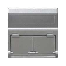 Kryt dátovej zásuvky K45 pre adaptéry MD s dvojitým uhlom a krytmi 45 × 45 mm hliník
