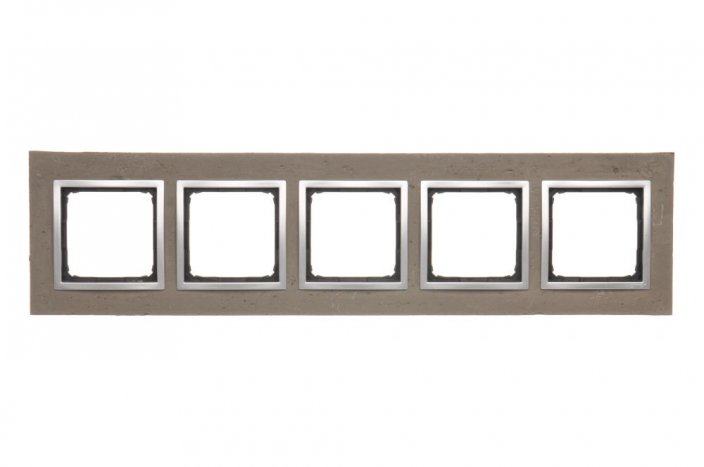 Betonový rámeček 5-násobný tmavý beton/stříbro