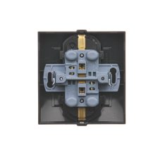 Zásuvka dvojnásobná Schuko s clonkami (kompletní výrobek) 16A 250V, šroubové svorky, hnědá matná, metalizovaná