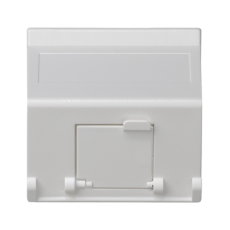 Kryt dátovej zásuvky K45 pre adaptéry MD jednoduchý uhlový s krytmi 45 × 45 mm čisto biely