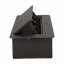 Výklopný blok zapustený, 3x zásuvka, frézovaný kryt 2mm, farba čierna, bez kábla