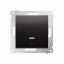 Simon Dvojpólový spínač s orientačným LED podsvietením, 2So shift (zariadenie s krytom) 10AX 250V, bez skrutiek, antracitový, metalizovaný