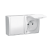 Dvojitá kolíková zásuvka s uzemněním ve verzi IP54 - klapka v bílé barvě bílá 16A
