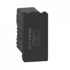 Simon USB nabíjačka K45 USB 2.0 - A 5V DC 2,1A 45×22,5 mm grafitová