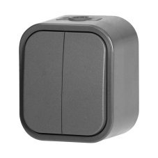 Vypínač na omítku sériový "lustrák", 10A, 250V, IP54, WNT-2B2, barva šedá